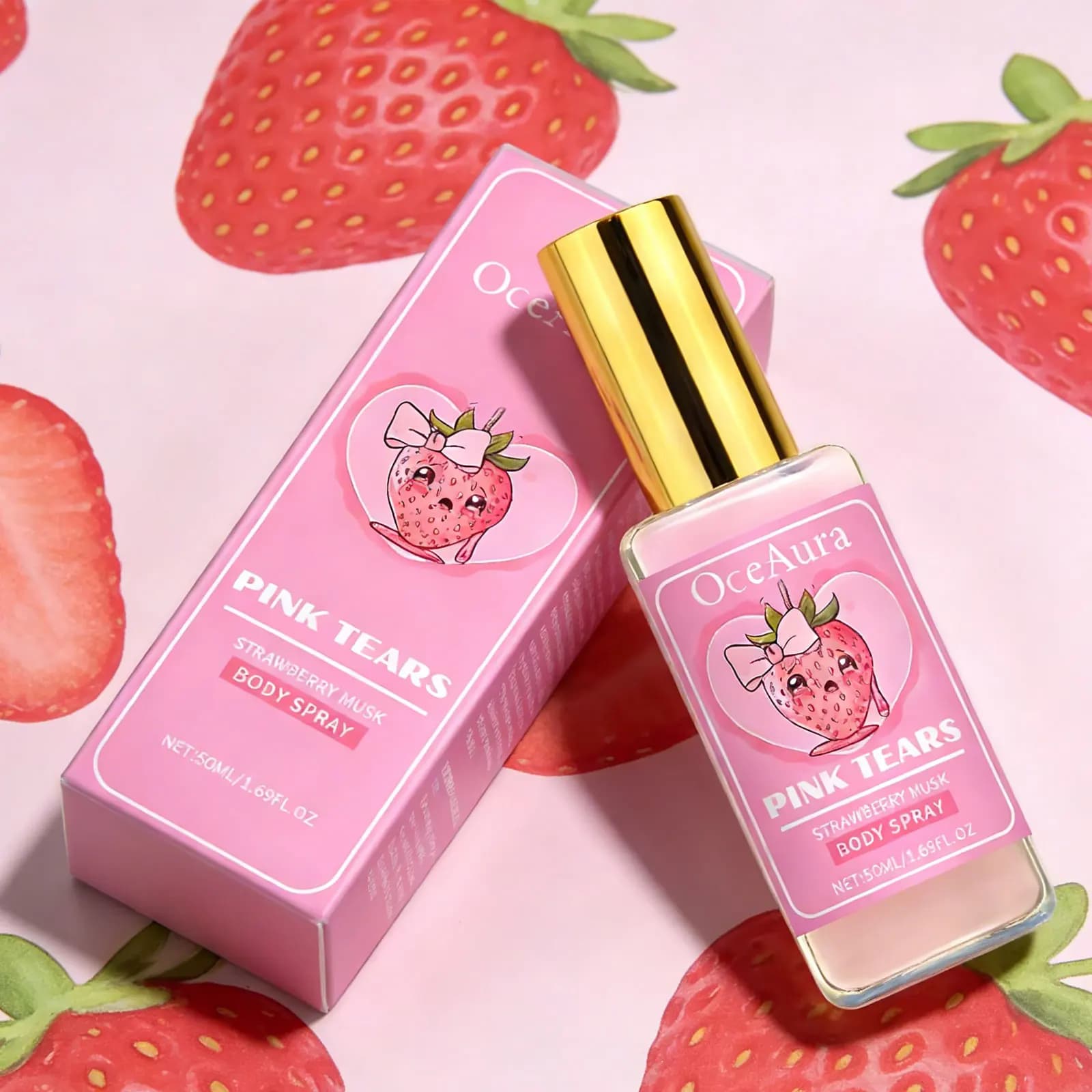OceanAura Spray Strawberry Musk Body Freshener hydrant Nutrient for All Skin Types 4 Oz