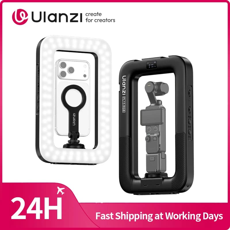 Ulanzi PL15RGB Handheld RGB Ring Light Video Light CCT/RGB Fill Light for iPhone 17 16 for DJI Pocket3 for Live-streaming Vlog