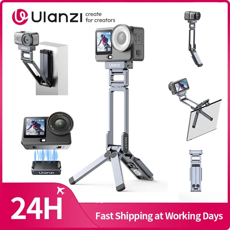 Ulanzi MA37 Mini Treppiede a Sgancio Rapido con Impugnatura Superiore per DJI Osmo Action 6/Osmo Nano con Filettatura 1/4'' e Base Arca-Swiss