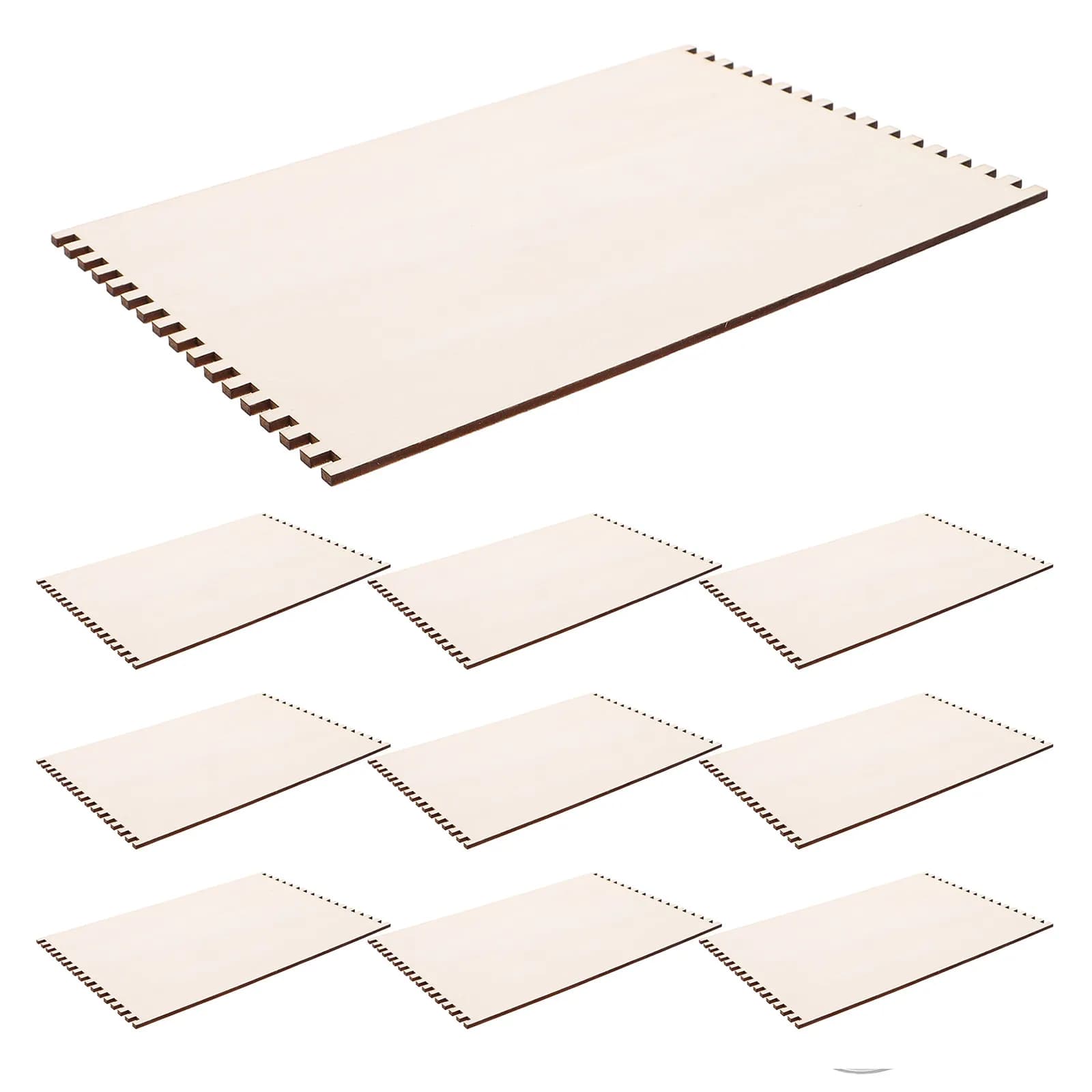 18Pcs Wooden Loom Notched Weaving Board DIY Craft Handloom Blank Warp Separator Board for Beginner Crochet Knitting Textile