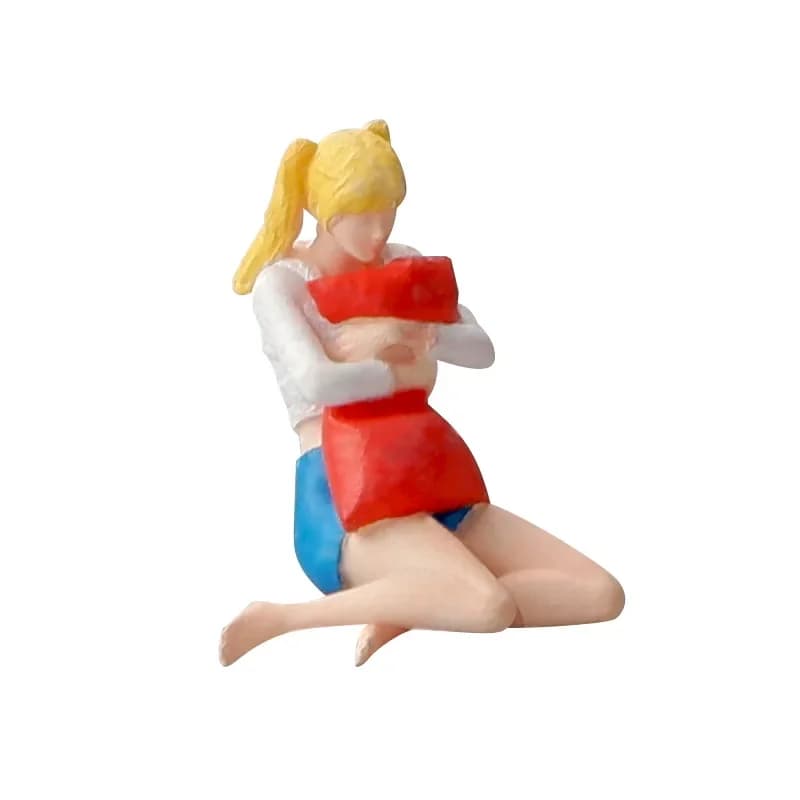 1:64 Anime girl Mini Doll Figure Model miniature Photography props Scene Model DIY Sand table landscaping ornament Gift