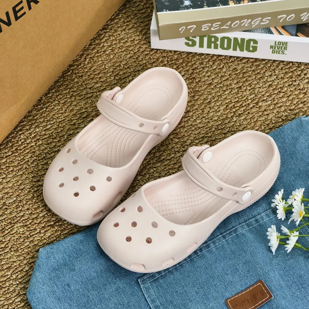 Sandals Mary Jane retro in EVA for women, new summer shoes with holes, anti-slip, beach and outdoor