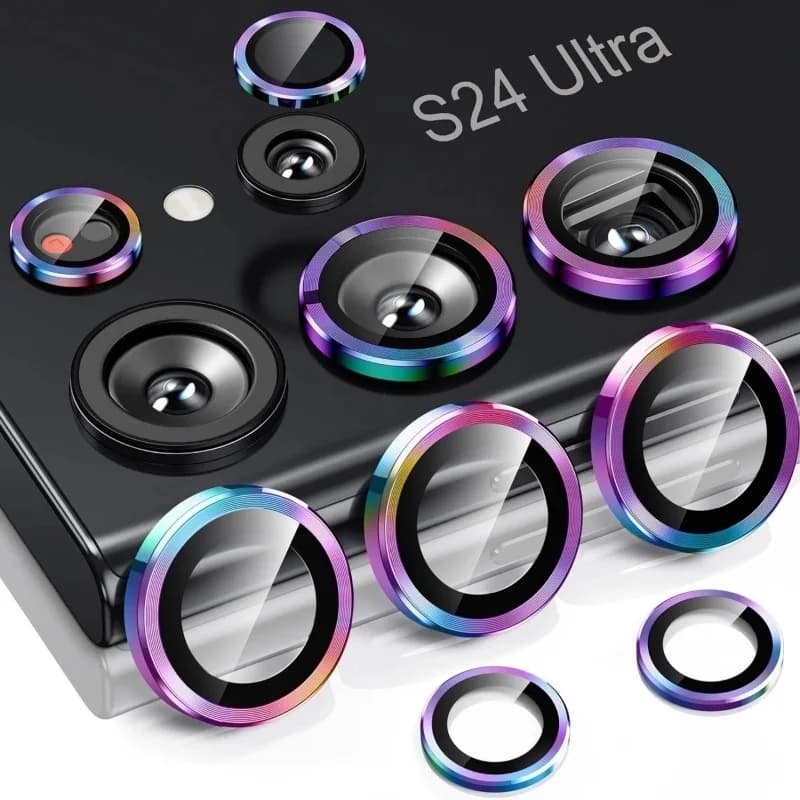 Camera Lens Screen Protector 9H Tempered Glass For Samsung Galaxy S24 S23 Ultra/Plus/FE Aluminum Alloy Ring Cap Protective Film