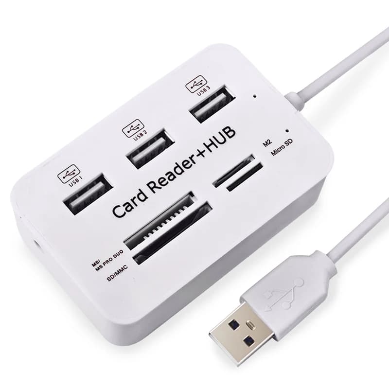 Hub USB 2.0 Slot per lettore di schede Micro SD TF a 3 porte USB Combo Multi Cavi splitter USB tutto in uno per accessori MacBook portatili