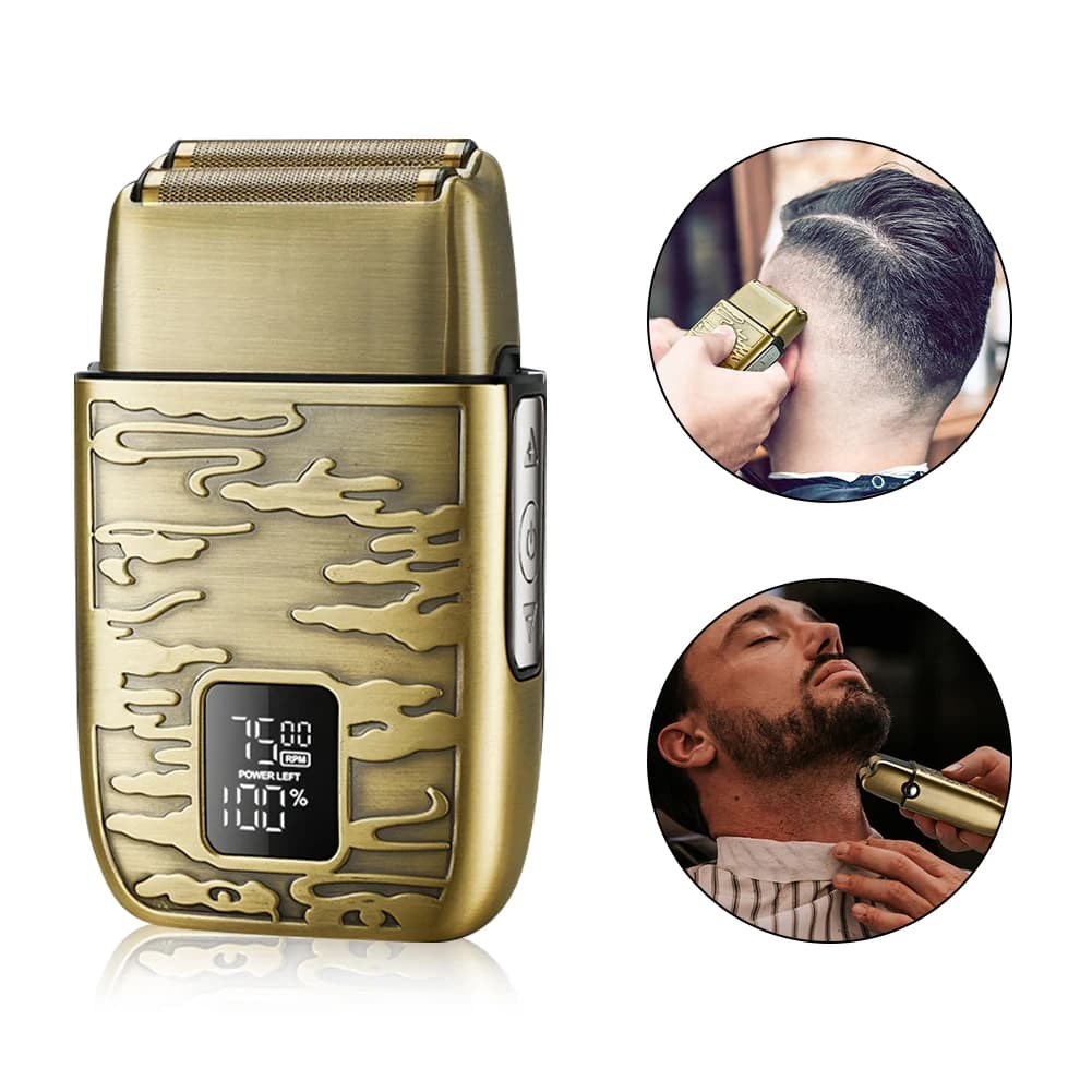 Solimpia Barba Rasoi for Men Electric Razor Cordless USB Rechargeable Triple Lame Electric Razor Waterproof FK-373