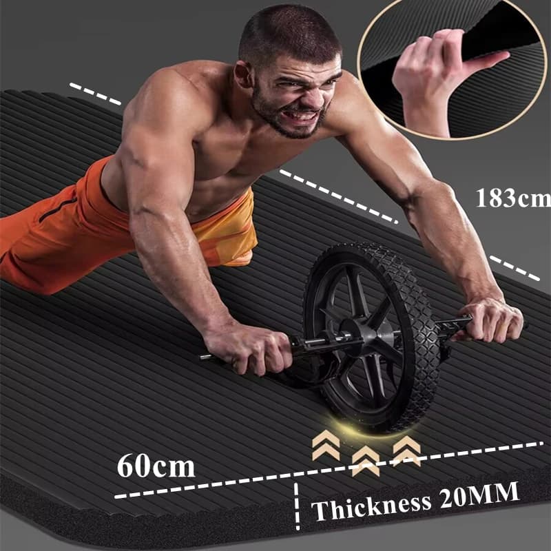 Yoga Mat Modeling pavement 183x60x2 cm Extended and expanded yoga mat Anti-slip fitness mat for interior Training for beginners
