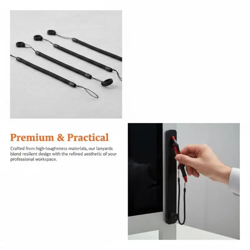Cordini Antiscivolo per Penna Stylus, 5 Pezzi con Cavo Retrattile a Molla, Cinturino Resistente per Studenti, Ufficio, Disegno e Scrittura