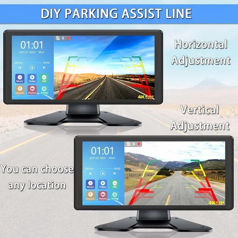 10.36 Inch Warm Sale Dash Cam 4k Full Touch Screen Bird View System MP5 USB Driver 16G-256G TF Card