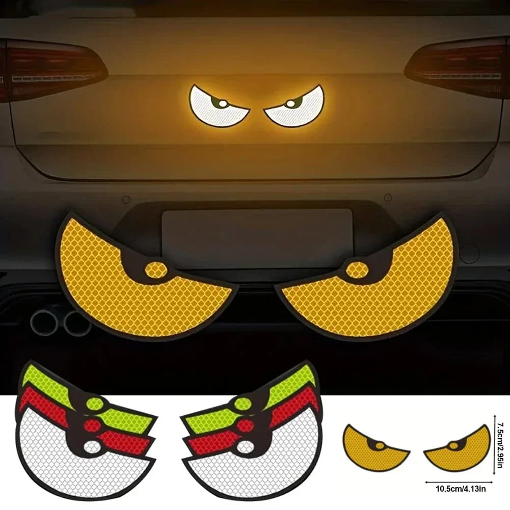 2 pezzi di avvertimento riflettente per auto decalcomanie di sicurezza per la guida notturna adesivo di sicurezza universale nastro riflettente per occhi alti per casco da bici per auto