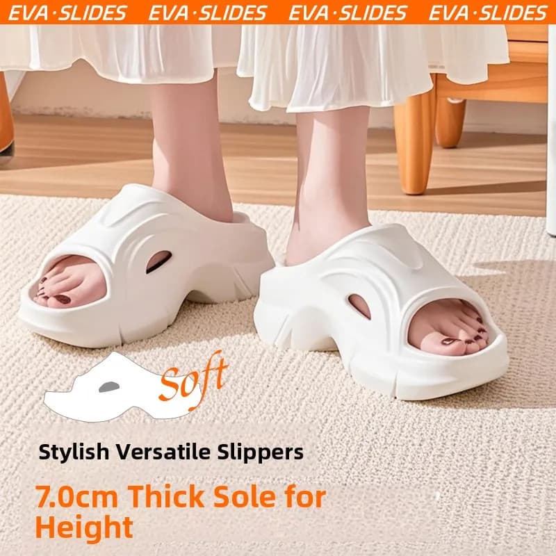 Ciabatte da donna alla moda per interni ed esterni, antiscivolo, estive, con fondo spesso e morbido, sandali rialzati, stile casual.