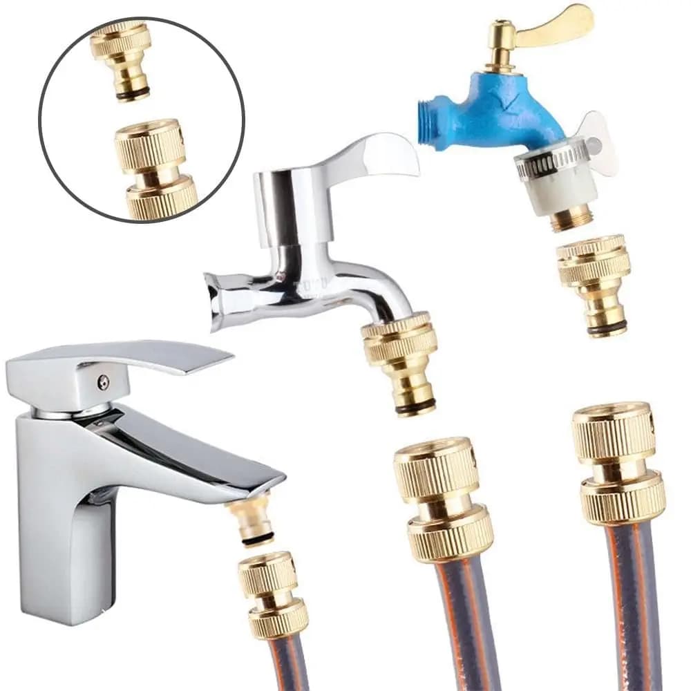 Connettore Universale per Rubinetto da Giardino 15-23mm 360° ° Tubo Flessibile Girevole Antigoccia per Irrigazione Giardino Esterno