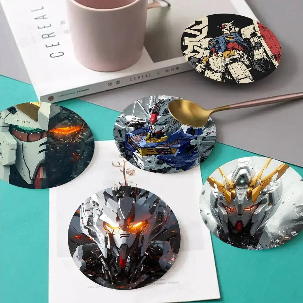 Game G-Gundam Wooden Coasters Heat Resistant Non-Slip Home Office Bar Cafe Restaurant Holiday Birthday Gift