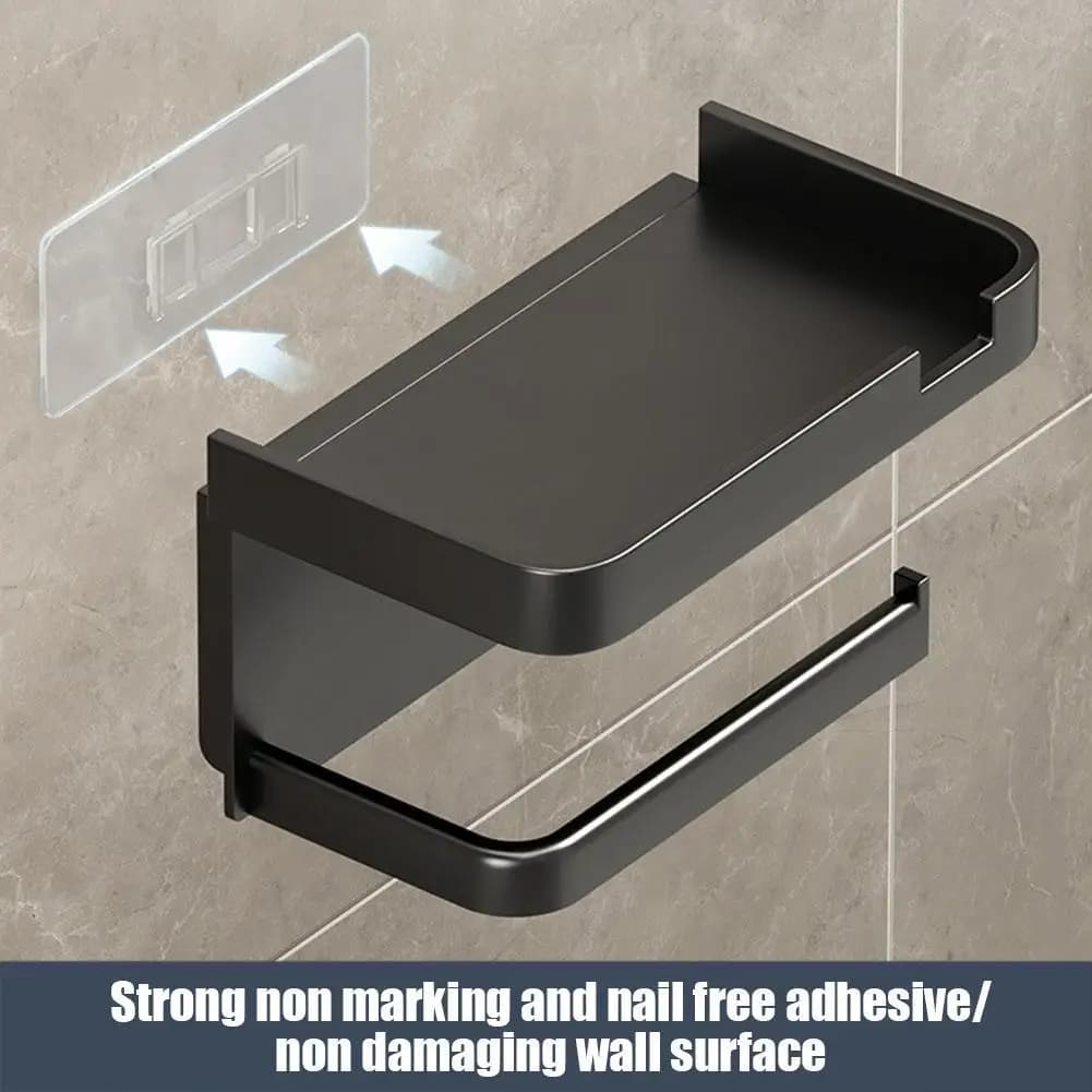 Portaoggetti in plastica addensata F5 per bagno, cucina, portarotolo di carta igienica, porta carta igienica a parete, antiruggine