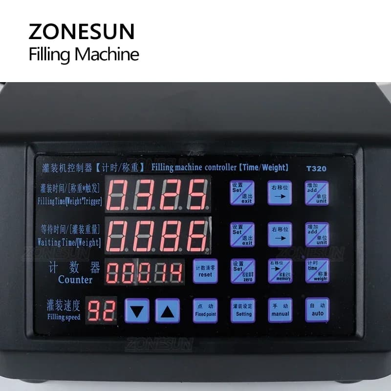 ZONESUN ZS-DPYT320 Diaphragm Pump Weighing Flow Mode Liquid Filler 1g-1000g Small Bottle Essential Oil Juice Perfume Packer