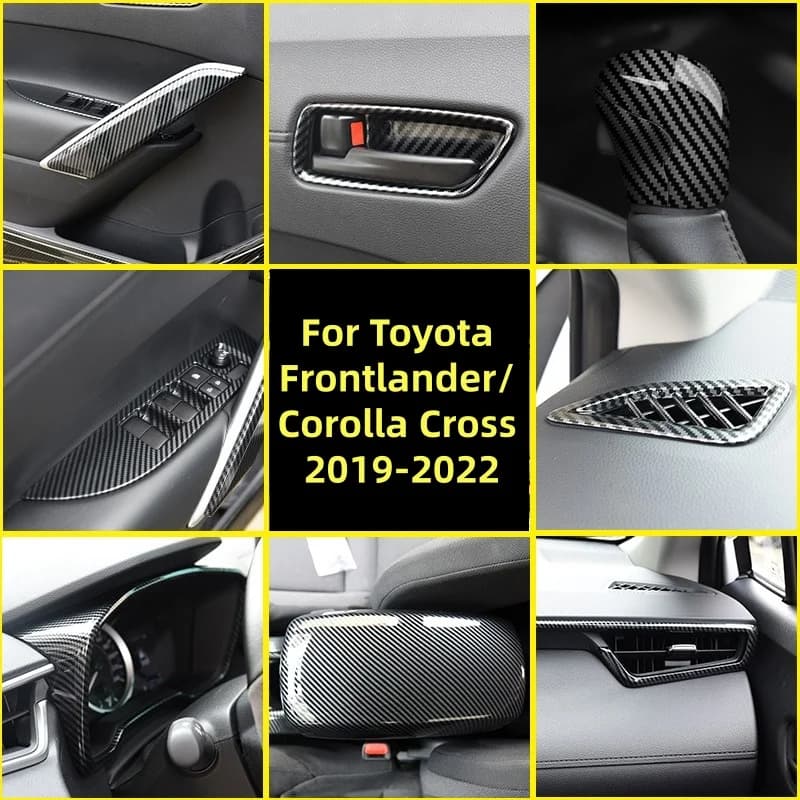 For Toyota FRONTLANDER Corolla Cross 2019-2025, Carbon Fiber Cover for Panel Switches, Accessories Interior