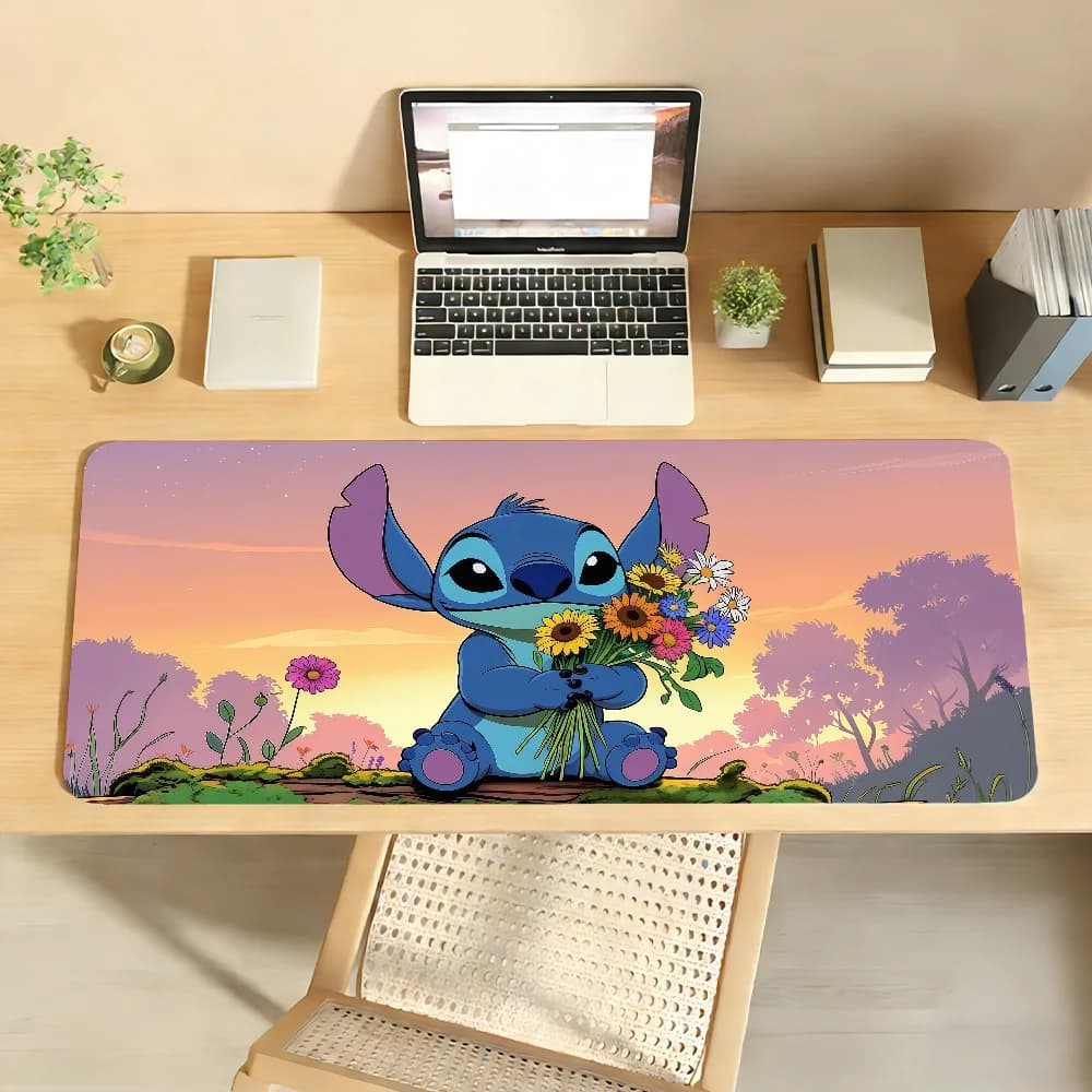 Tappetino per Mouse XXL Cartoon S-Stitch A-Angel, Antiscivolo con Bordo Bloccato, Accessori per PC e Laptop, Tappetino da Scrivania in Gomma per Ufficio e Giochi