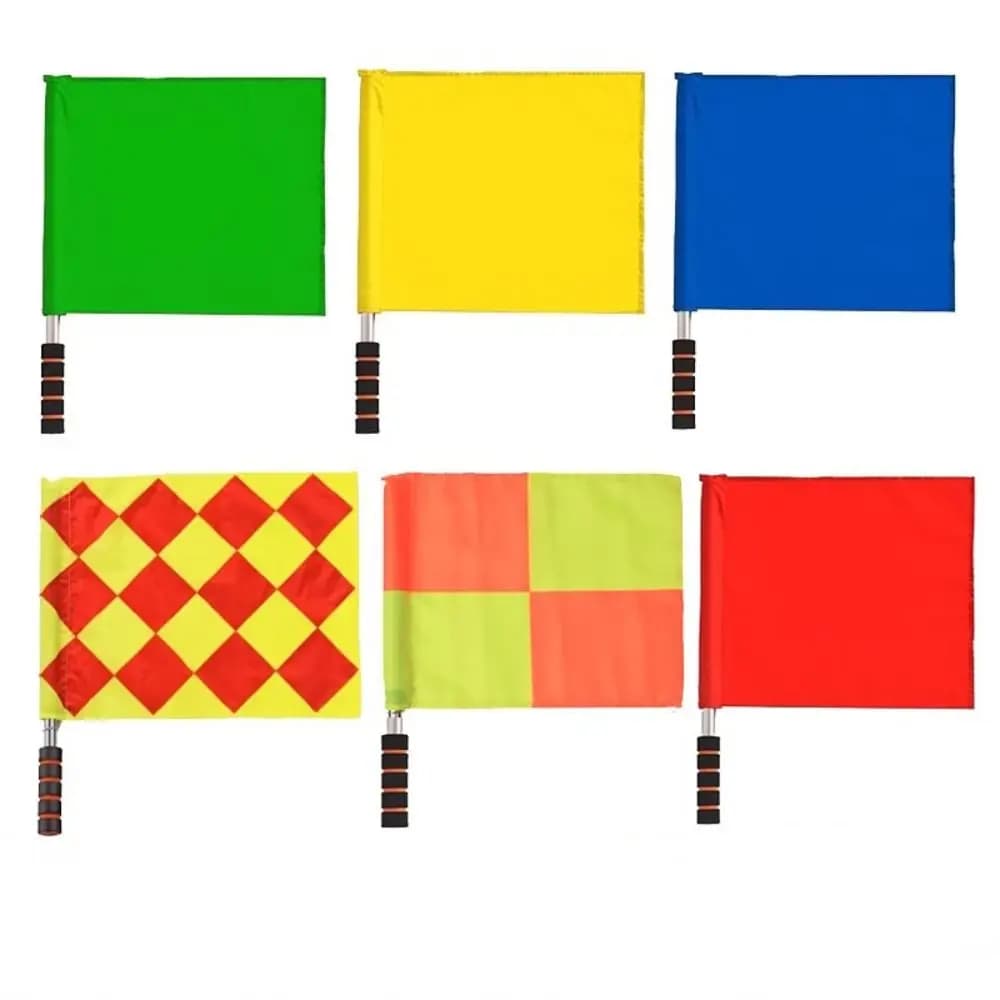 Bandiera da arbitro professionale multicolore con spugne Maniglia Bandiere da tiino Bandiere di segnalazione impermeabili Forniture da calcio per pallavolo