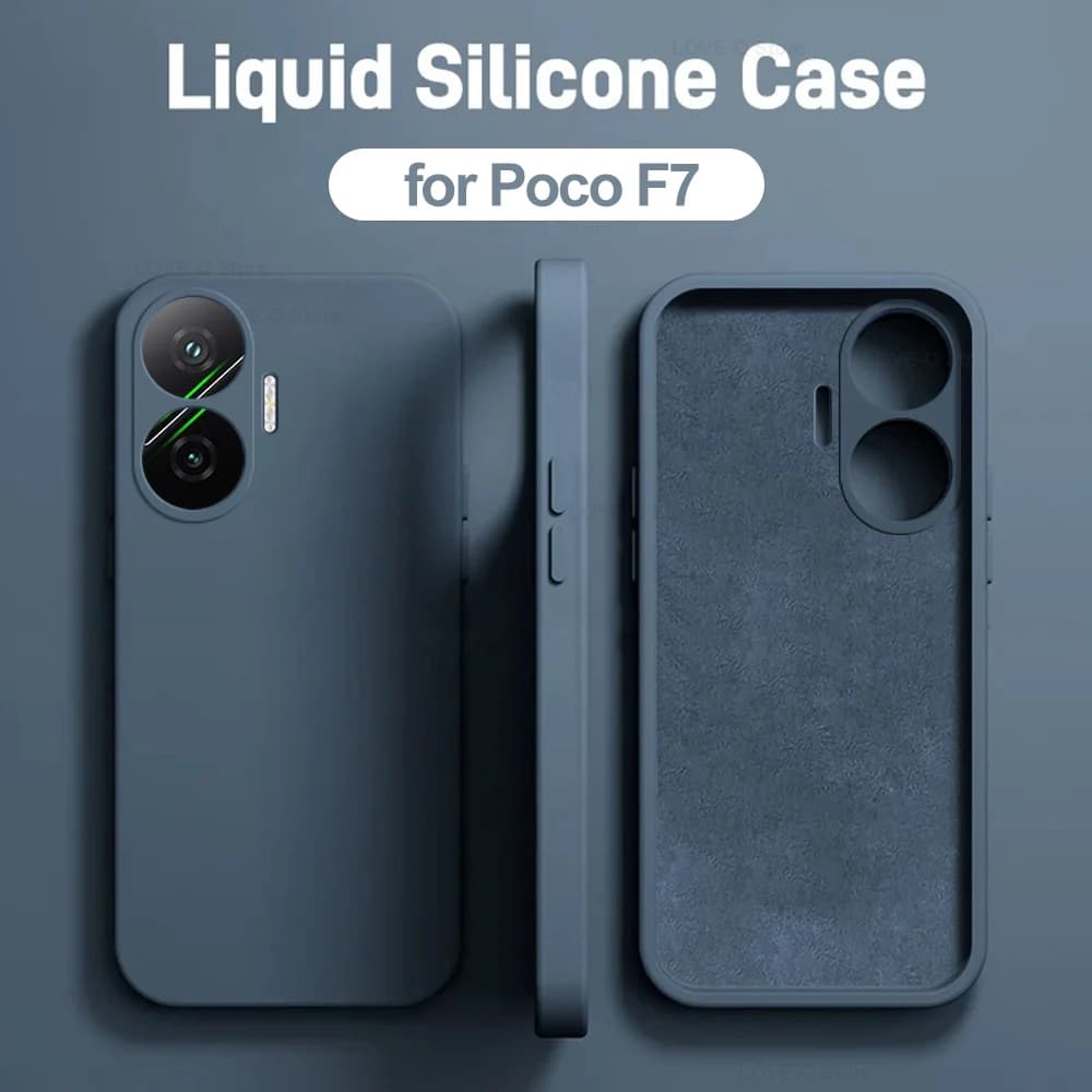 Poco F7 F 7 Pocof7 Custodia protettiva per obiettivo fotocamera in silicone liquido Custodia per telefono per Xiaomi Poco F7 Poco F 7 Pocof7 Cover posteriore morbida in TPU