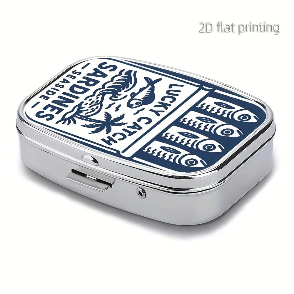 Single-piece pill box, medicine box, rectangular decorative box, pill box for vitamins and tablets, can be placed in a handbag or pocket, making it a great travel gift.