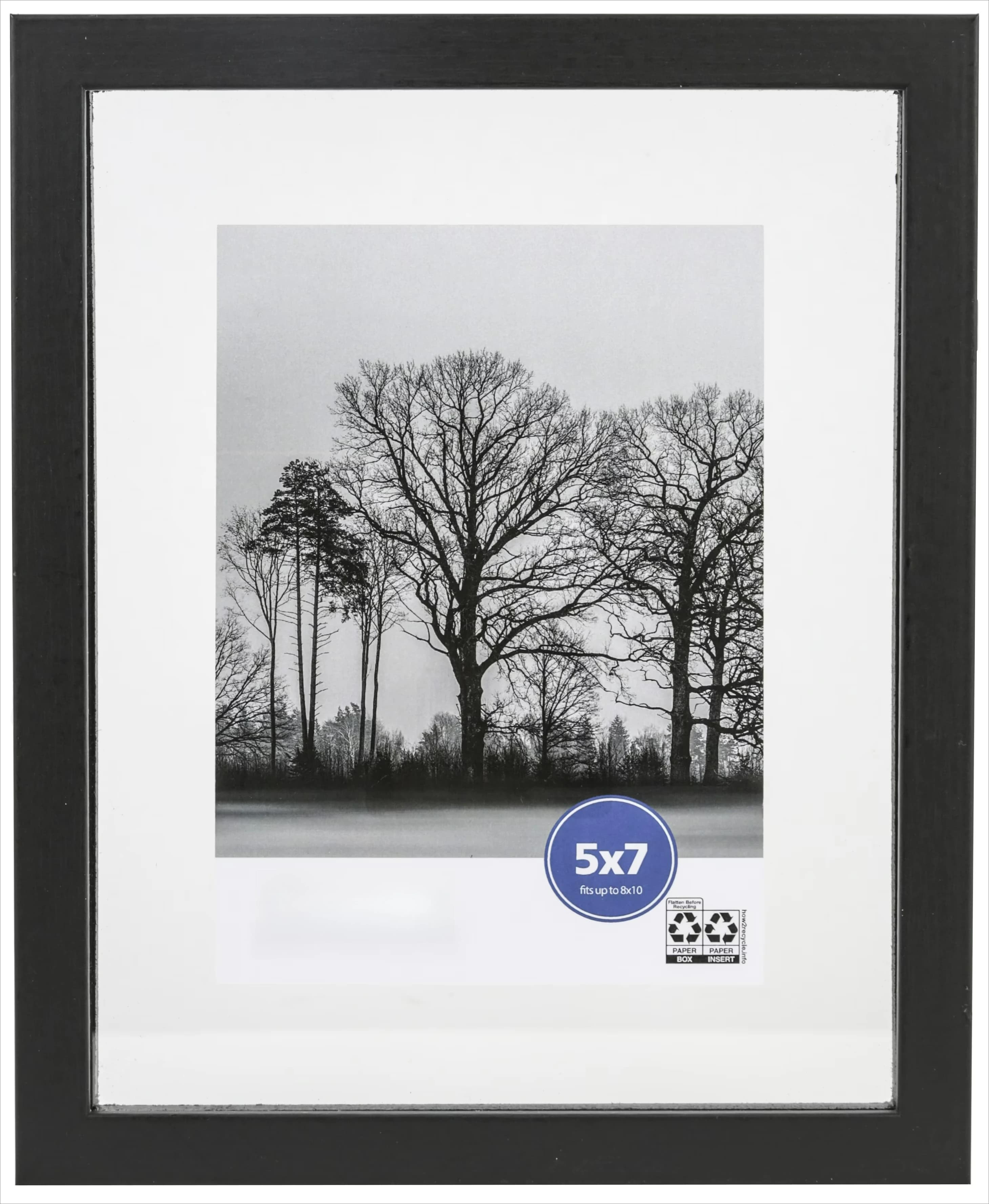 Photo frame 5x7 – Black floating frame for table, linear model