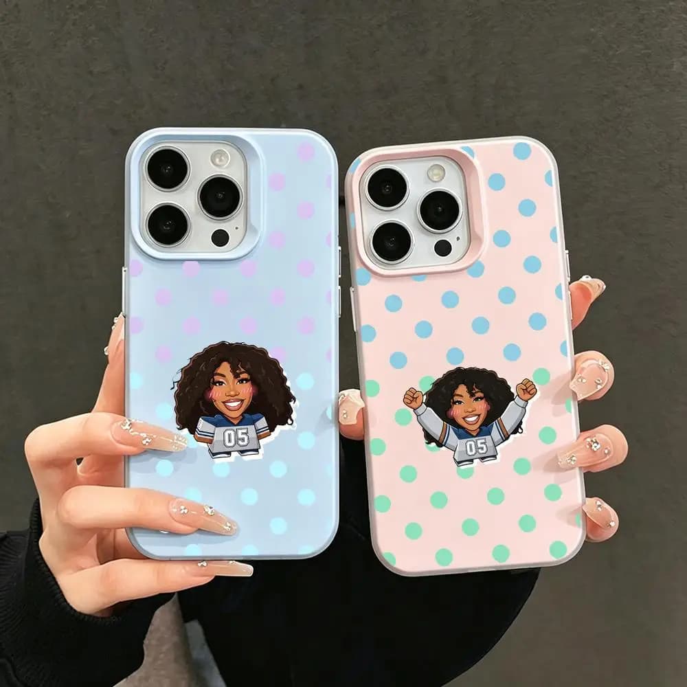 Custodia per telefono Solana Imani Rowe effetto gelatina 2 in 1 a doppio strato, compatibile con iPhone 17/16/15/14/13/12