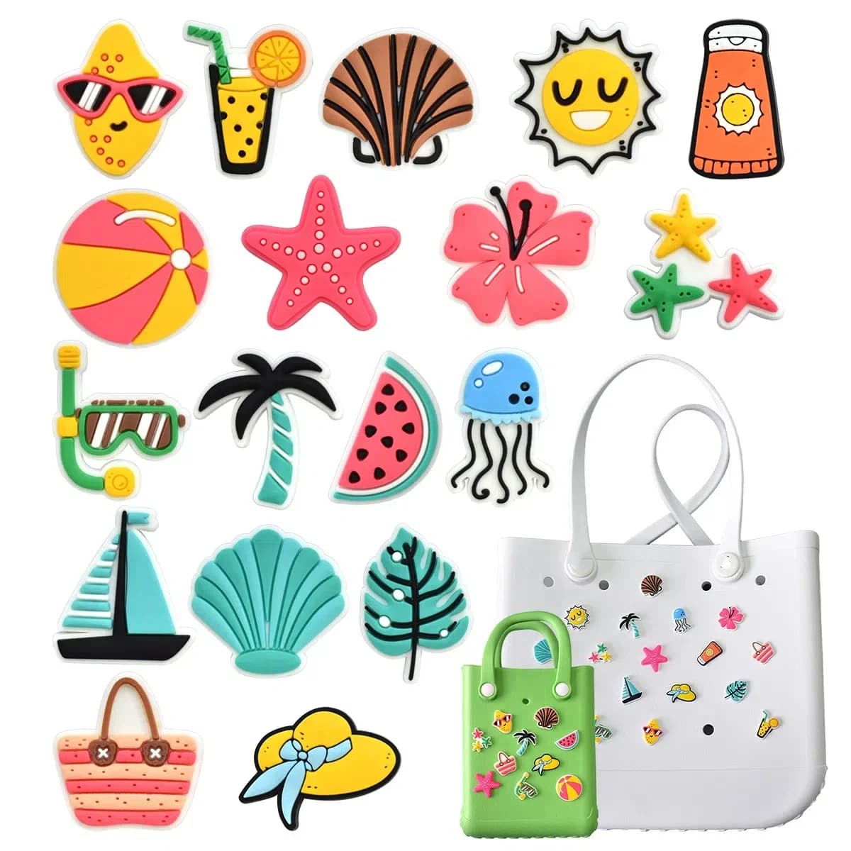 nuova estate EVA borsa da spiaggia di grandi dimensioni fibbia charms decorazioni accessori per bogg totes borsa donna regalo fai da te ciondolo da viaggio