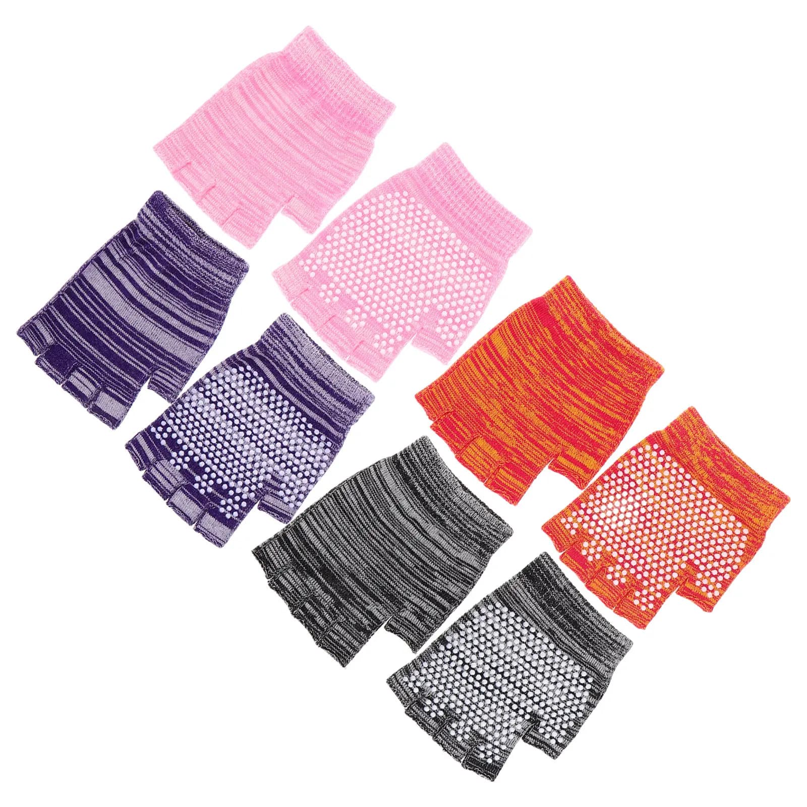 4Pairs Women Fingerless Non-Slip Yoga Gloves Half-Finger Cycling Hiking Workout Gym Accessories Gym Gloves for Women