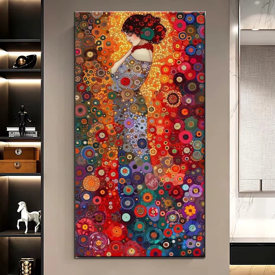 Gustav Klimt Donna Ispirata Kit di pittura diamante 5D di grandi dimensioni Nuovo 2024 Kit punto croce ricamo diamante pieno Decorazioni per la casa