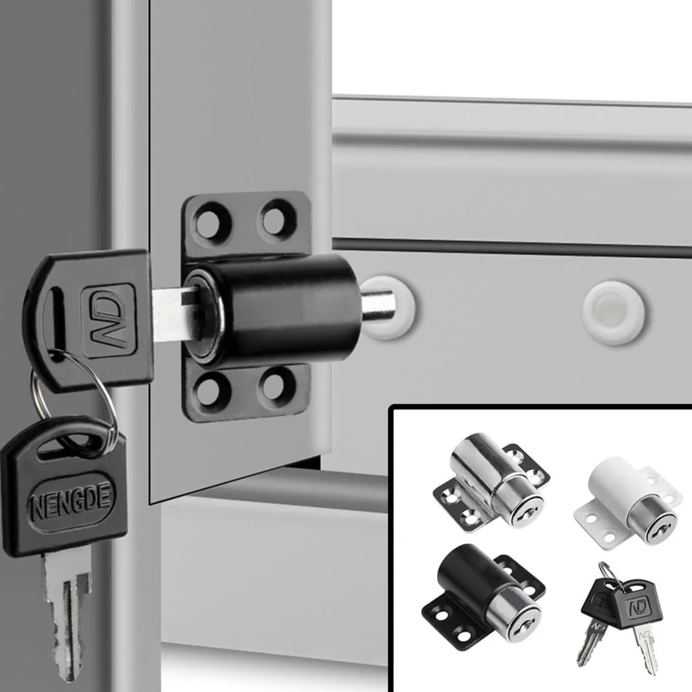 2 chiavi 1 set serrature per porte scorrevoli con protezione di sicurezza per bambini antifurto chiusure per serrature di sicurezza per porte in lega di alluminio