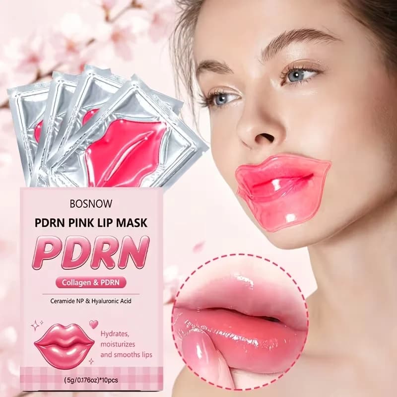 10 Pieces of Pdrn Collagen Plumping, Moisturizing, and Smoothing Jelly Lip Mask, Which Powerfully Hydrates Lip Skin, Brightens Lip Skin, and Bids Farewell to Dry, Dull Lips, Making Lip Skin More Radiant, Plump, Delicate, Hydrated, and Elastic. Suitable for All Men and Women