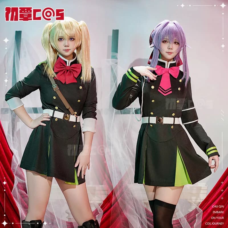 Costume Cosplay di Shinoa Hiragi, Uniforme di Seraph of The End, Outfit Anime per Spettacoli e Feste in Maschera
