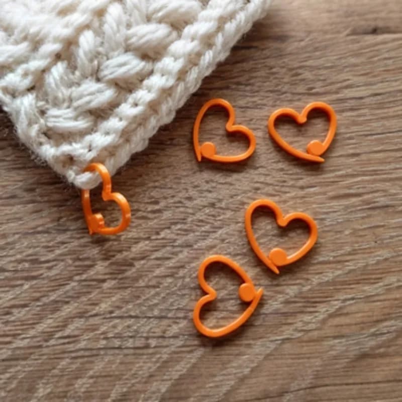 Cute Heart Stitch Markers No-Scratch Locking Crochet Markers Durable Plastic Knitting Needle Clips for DIY Craft Sewing Tools