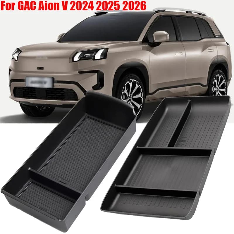 For GAC Aion V 2024 2025 2026 Center Console Organizer Car Armrest Storage Box Central Lower Layer Tray Stowing Car Accessories