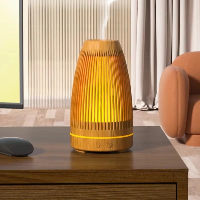 Umidificatore a fiamma e diffusore di oli essenziali - Luce notturna a nebbia fiammeggiante, aromaterapia alimentata tramite USB per il rilassamento della camera da letto/ufficio ‌
