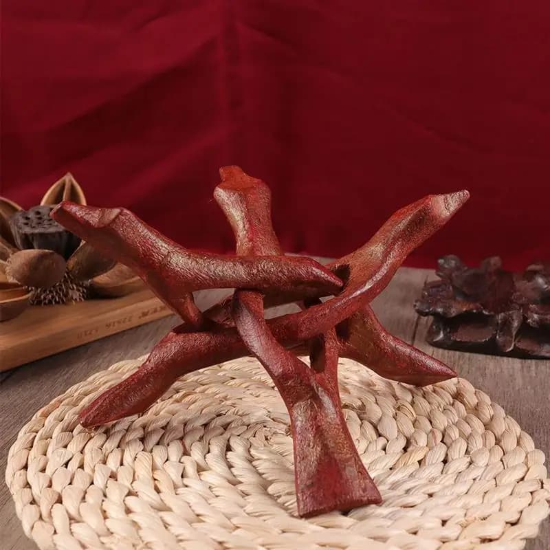 Supporto per treppiede in legno Supporto per bruciare bastoncini di erba salvia Supporto per bruciatore di incenso Espositore per sfere di cristallo Decorazione della casa
