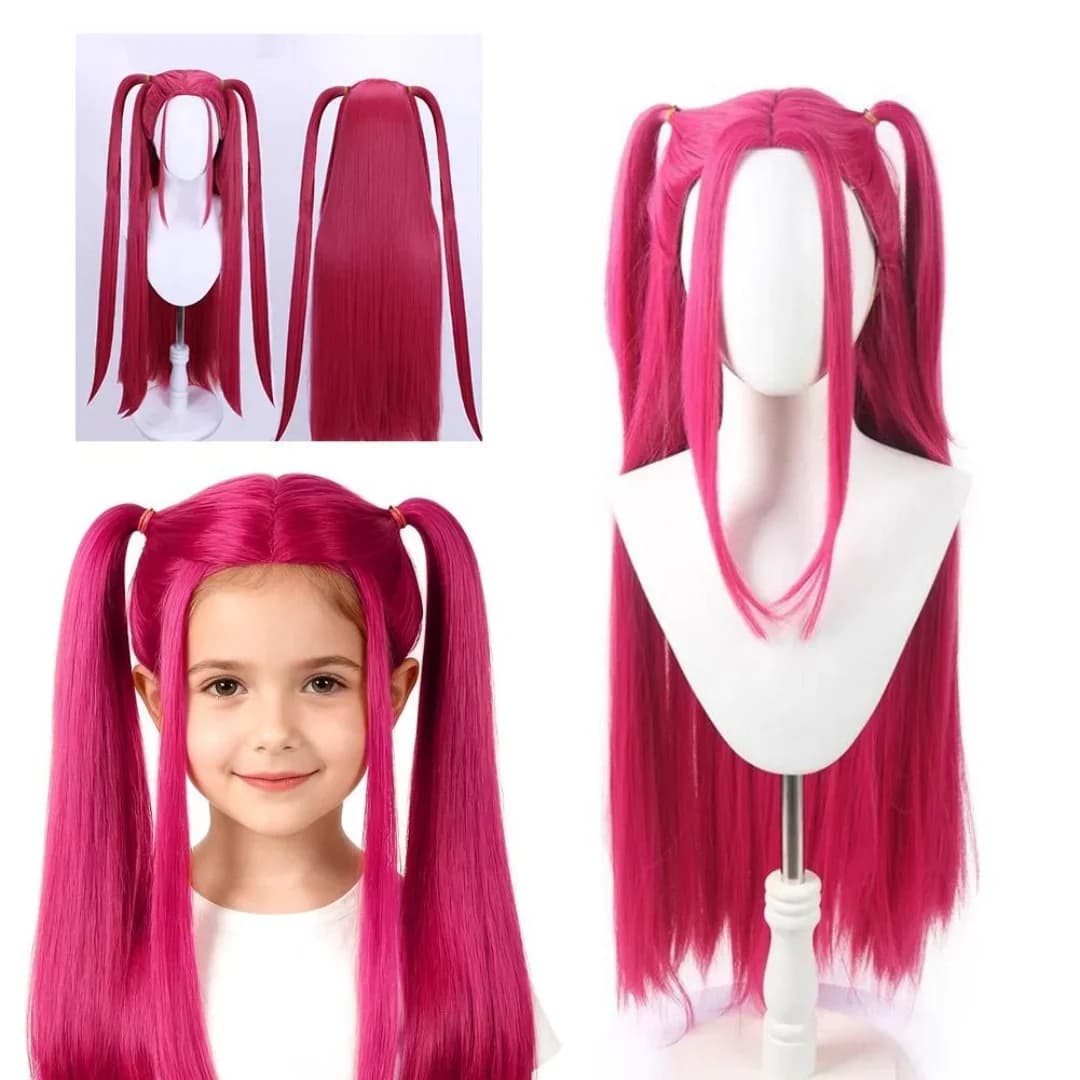 Movie Kpop Kids Girls Cosplay Wig Mira Rumi Zoey Purple Black Red Long Hair Halloween Cosplay Props