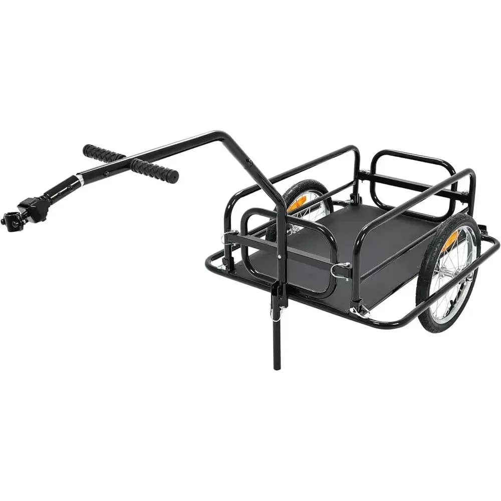 Heavy-Duty 110 lbs Capacity Bike Cargo Trailer with 16 Wheels, Universal Hitch for Hauling, Pets, Shopping, and Outdoor Activiti