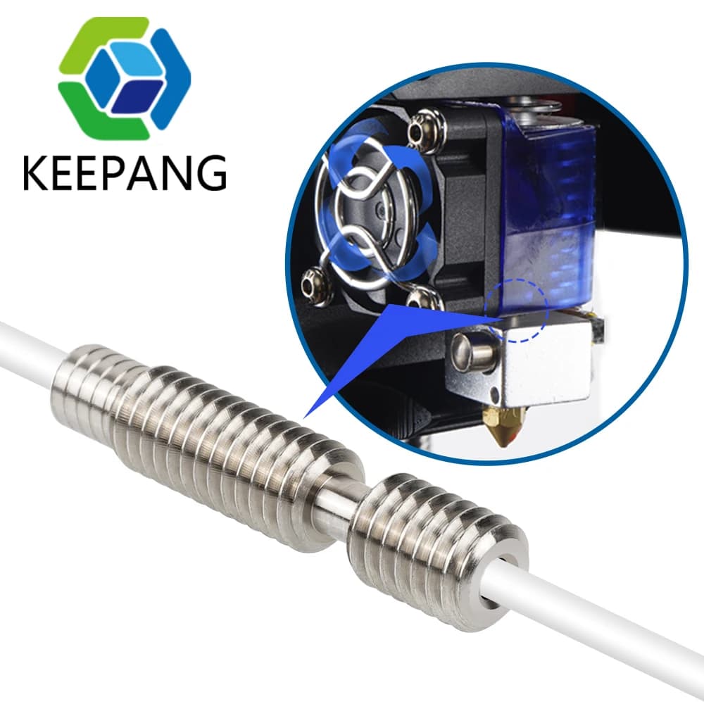 All Metal Titanium Alloy Heat Break for KINGROON KP3S 3.0 KP5L 3D Printer MK8 Hotend Throat M6*30mm for 1.75mm PLA ABS PETG