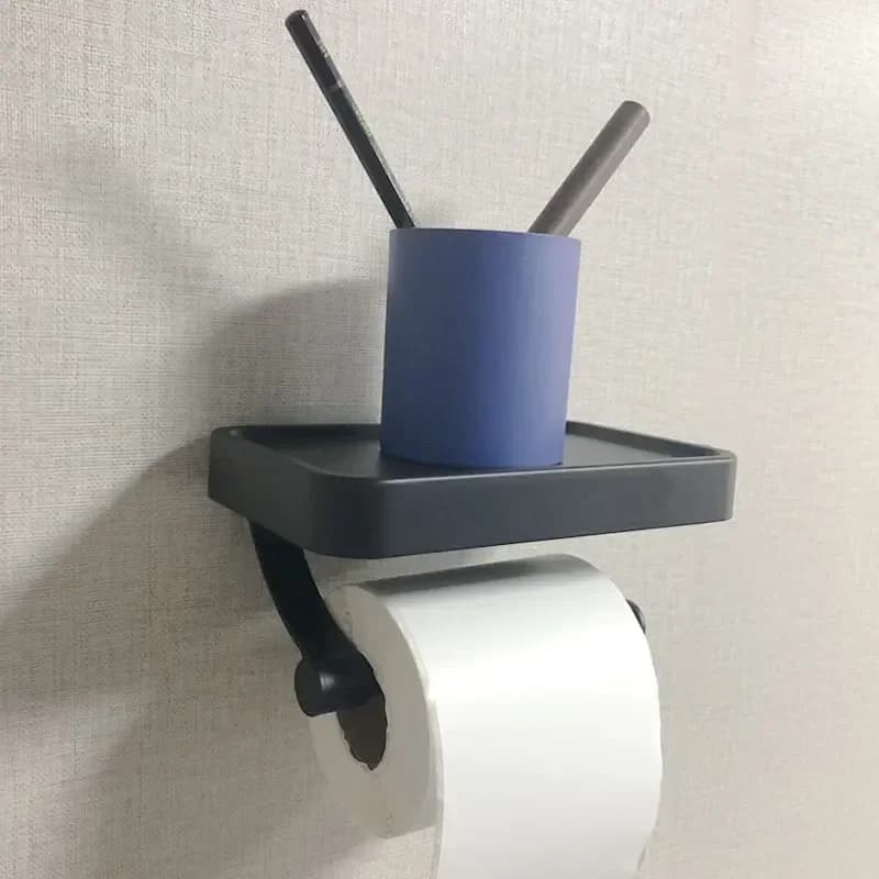 Portarotolo per carta igienica Portarotolo per carta igienica a parete in alluminio senza chiodi Accessori per il bagno Scaffale per decorazioni per WC