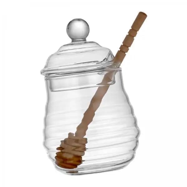 Barattolo per Miele in Vetro Trasparente con Coperchio, Set Multifunzionale di Contenitori per Spezie, Ideale per Conserve e Dolci in Cucina