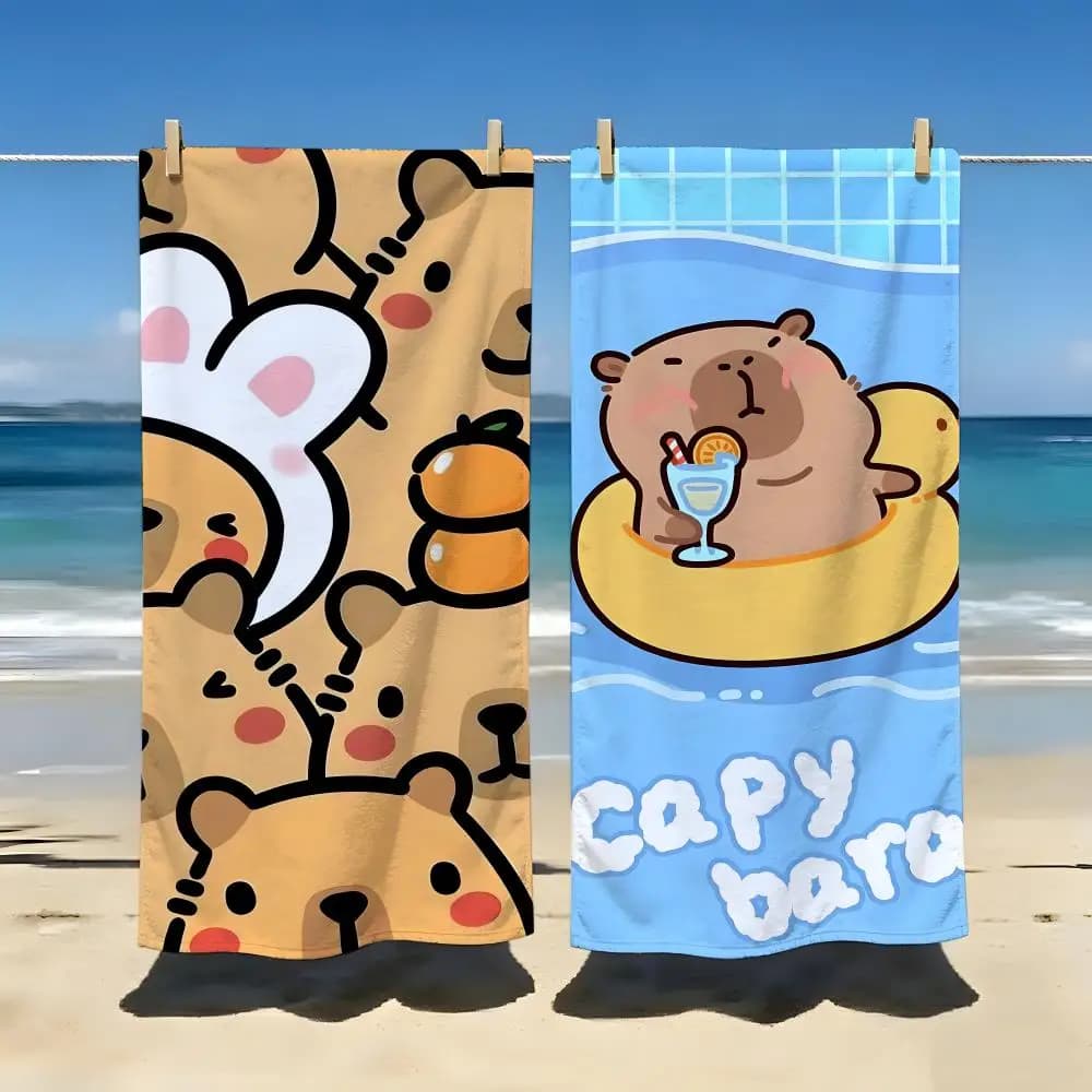 Asciugamano con stampa animali (c-capybara) per spiaggia, viaggio, palestra, doccia, lusso, leggero, campeggio, piscina