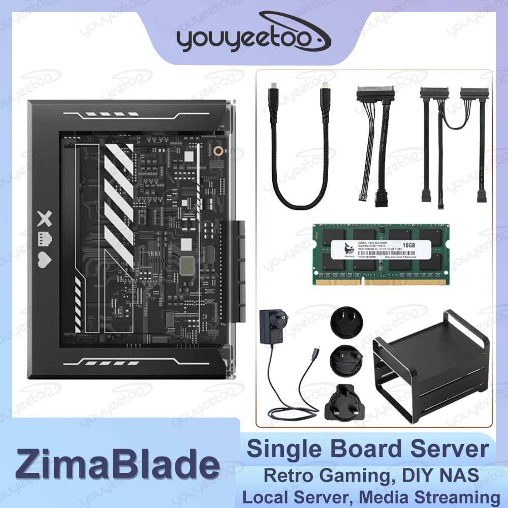 ZimaBlade Server di archiviazione NAS personale a scheda singola Host domestico Archiviazione cloud condivisa Disco rigido CasaOs 16G DDR3L Supporto video 1080P