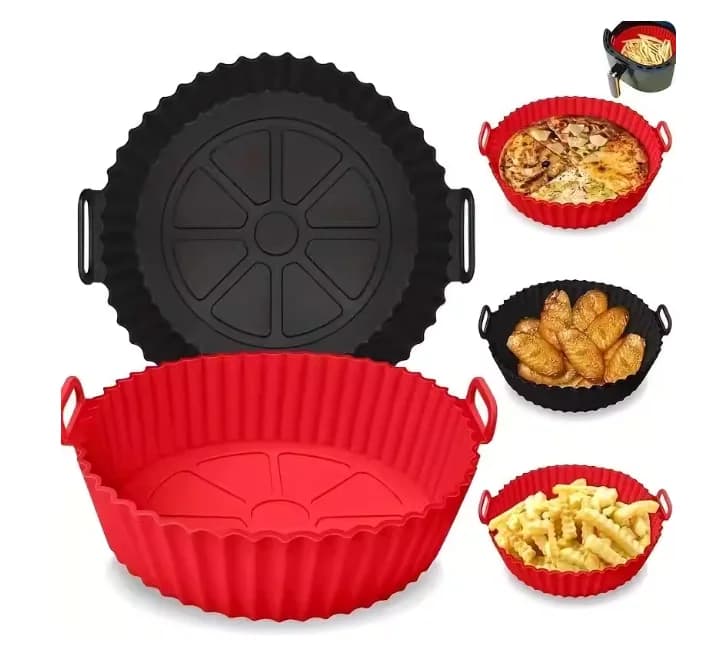 Reusable Multicolor Silicone Carpet for Air Fryer, Non-stick and Food with Handle, Multifunctional accessory