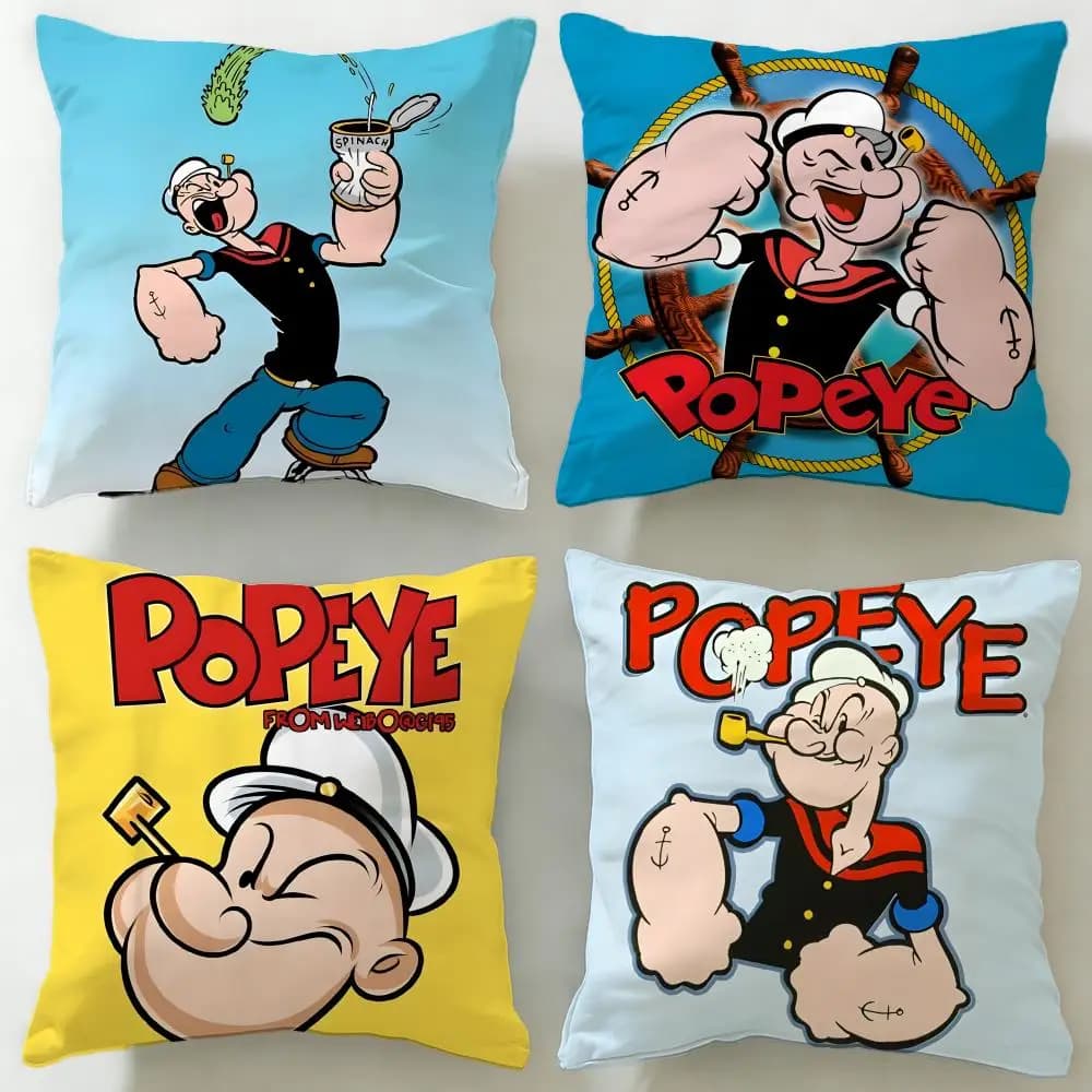 Federa per cuscino classica dei cartoni animati Popeye il Marinaio, morbida e facile da lavare, versatile per divano, letto, viaggi e ufficio