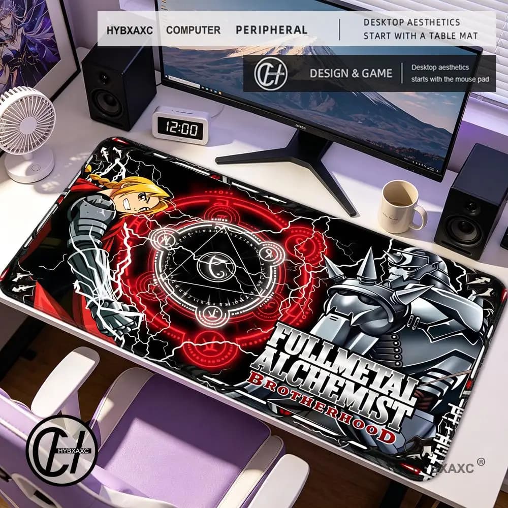 HYBXAXC F-ullmetal A-lchemist Mouse Pad Gaming Custom Mousepad Keyboard Pad Anti Slip Carpet Soft Computer Table Mat