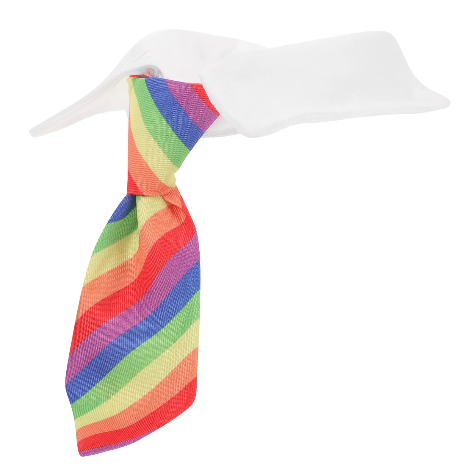 Dog Rainbow Necktie Collar Adjustable Supple Cloth Pet Bib Gentleman Style Versatile Scarf for Cats Dogs Wedding Party Costume