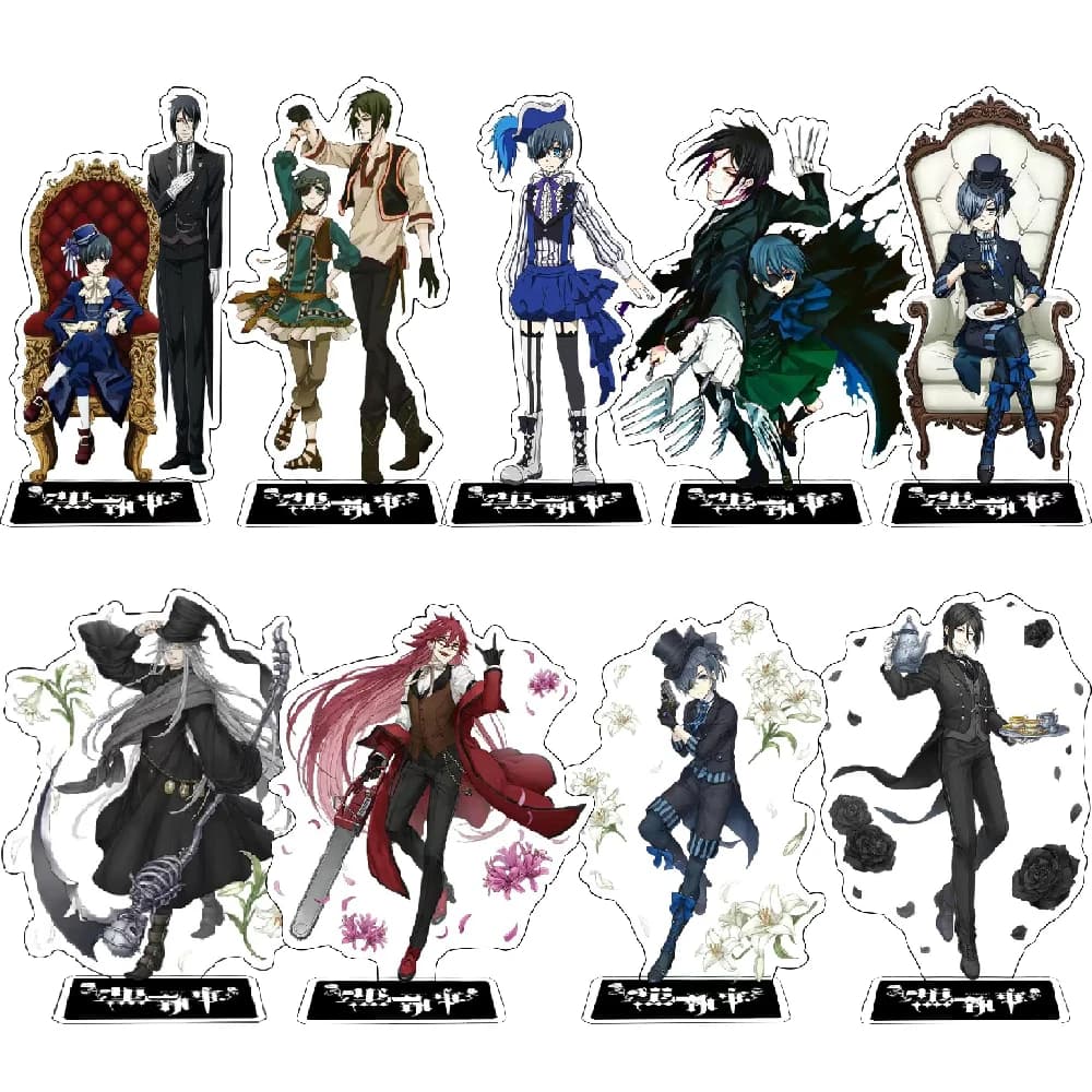 15 CM nuovo Black Butler Anime Figura Sebastian Michaelis Grelle Acrilico Stand Sebastian Michaelis Modello di Personaggio Ventole Regalo