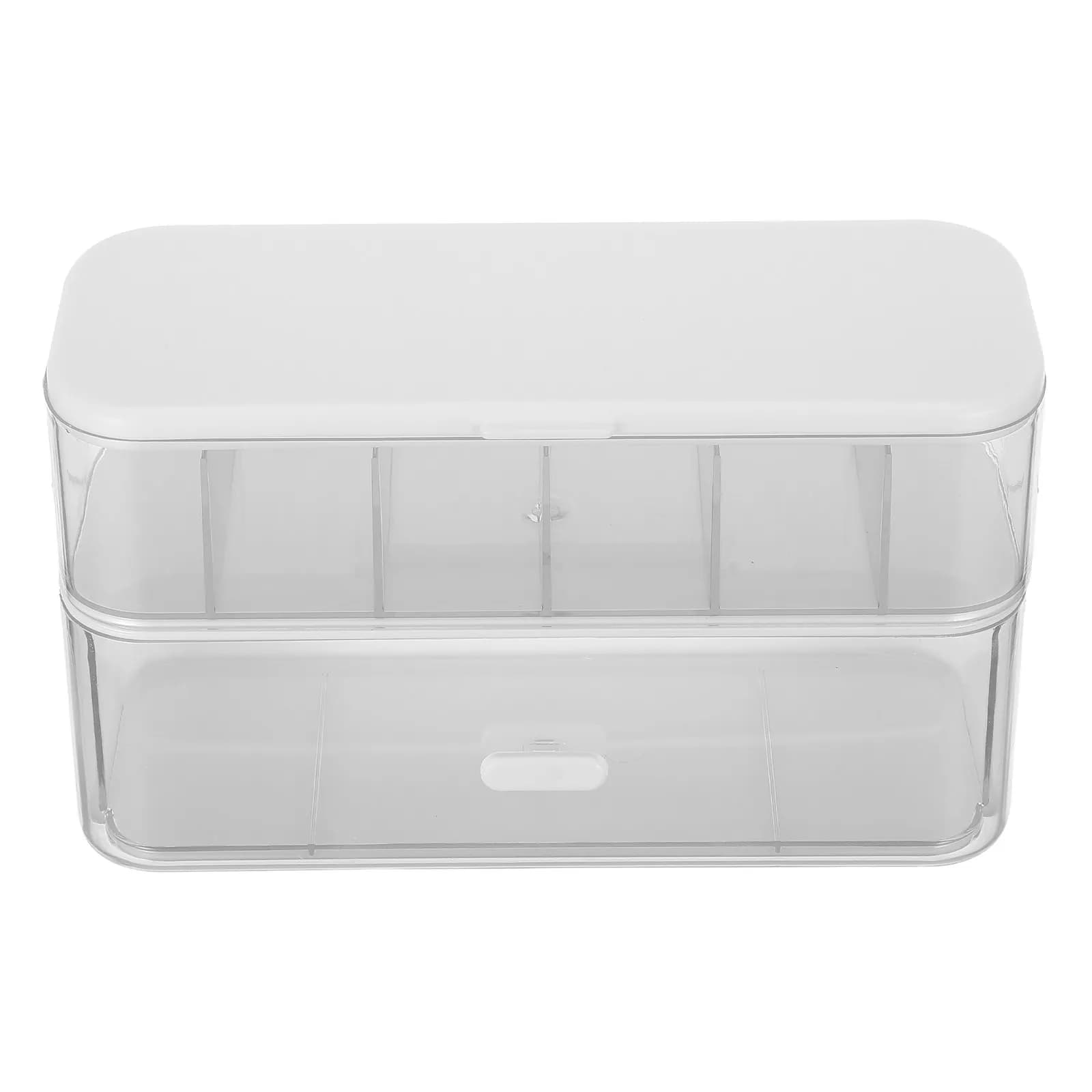 Double-Layer Cable Storage Box Transparent Desktop Charger Cord Organizer for Home Office Desk Accessories Data Cable Management