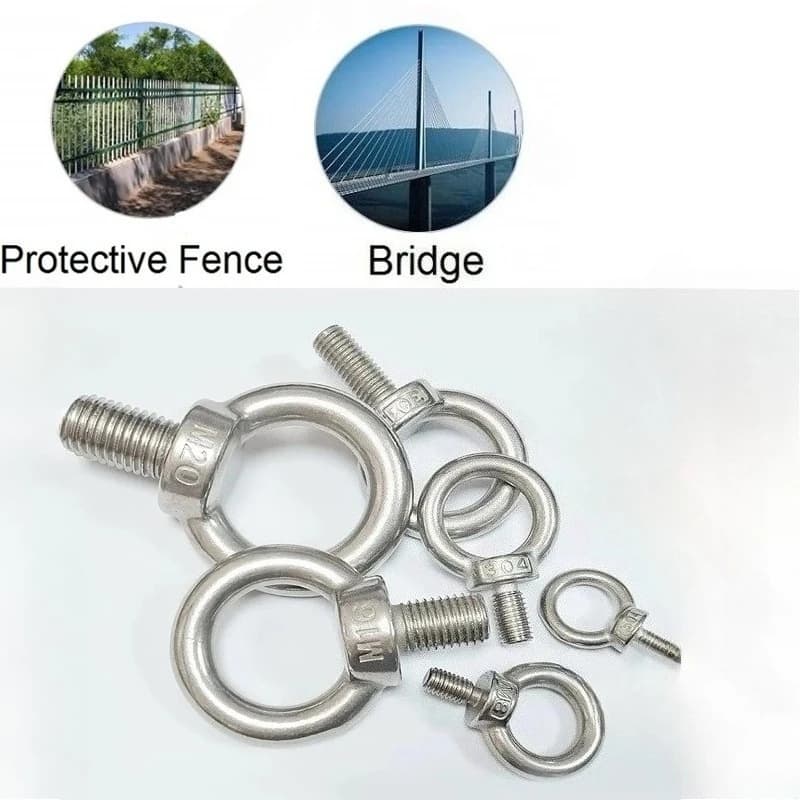 1-11pc M3 M4 M5 M6 M8 M10 M12 DIN580 Bullone a occhiello in acciaio inossidabile 304 Marine Lifting Viti a occhiello Anello Foro ad anello per cavo Corda Eyebolt