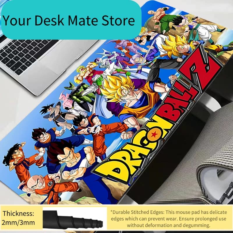 DBZ Gamer Dragon Ball Z mouse pad for PC, XXL large desk mat, anime game accessories, keyboard mat.
